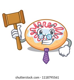 Judge jelly donut mascot cartoon