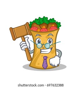 Judge kebab wrap character cartoon