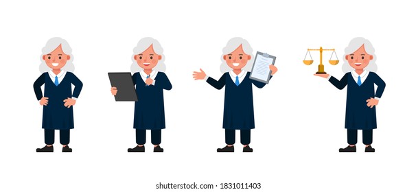 Juez el diseño vectorial del personaje de niño. Presentación en diversas acciones. no2