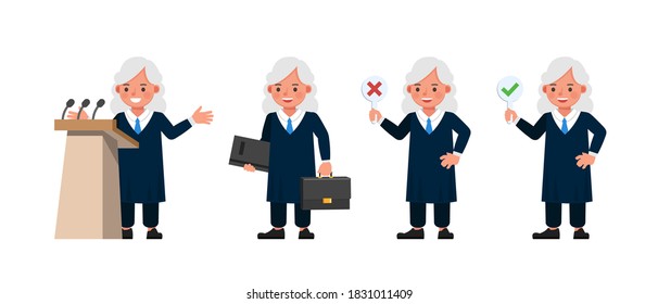 Judge kid boy character vector design. Presentation in various action. no3