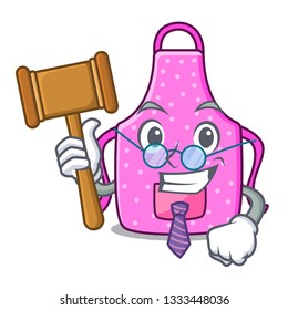 Judge kitchen apron placed above cartoon table