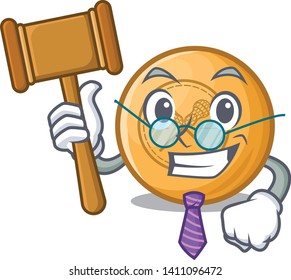 Judge lacrosse ball above wooden cartoon table