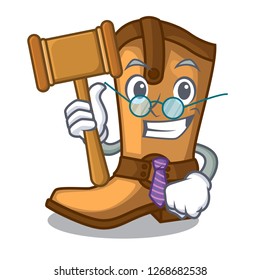 Judge leather cowboy boots shape cartoon funny