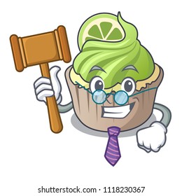 Judge lemon cupcake mascot cartoon