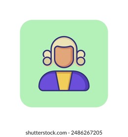 Judge line icon. Court, lawsuit, trial. Justice concept. Vector illustration can be used for topics like legal system, law, profession