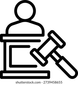 judge line icon illustration vector