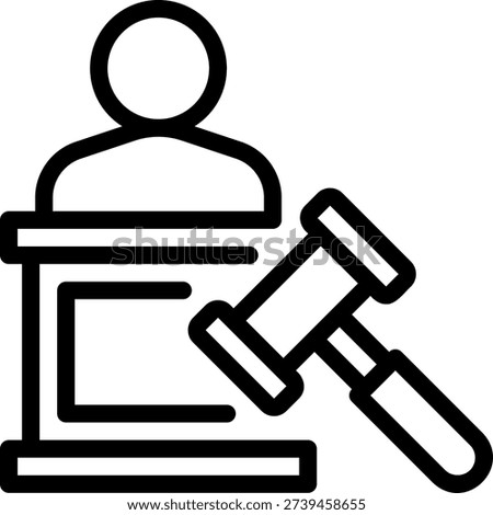 judge line icon illustration vector