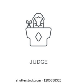 Judge linear icon. Judge concept stroke symbol design. Thin graphic elements vector illustration, outline pattern on a white background, eps 10.