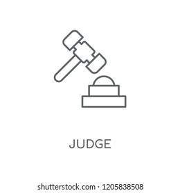 Judge linear icon. Judge concept stroke symbol design. Thin graphic elements vector illustration, outline pattern on a white background, eps 10.