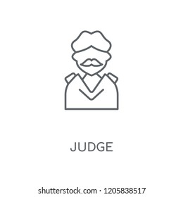 Judge linear icon. Judge concept stroke symbol design. Thin graphic elements vector illustration, outline pattern on a white background, eps 10.