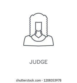 Judge linear icon. Judge concept stroke symbol design. Thin graphic elements vector illustration, outline pattern on a white background, eps 10.