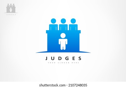 personas de diseño vectorial de logotipo de jueces