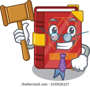 Judge magic spell book in shape mascot