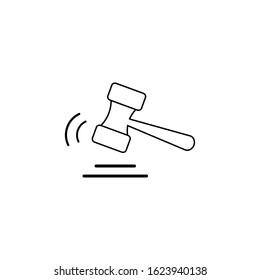 judge mallet icon hammer vector illustration