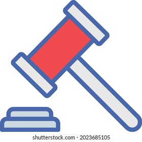 Judge Mallet Isolated Vector icon which can easily modify or edit


