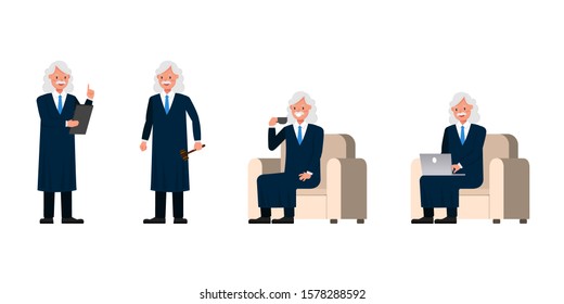 Judge Man character vector design. Presentation in various action.
