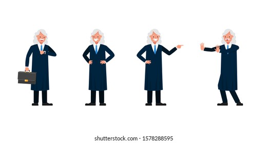 Judge Man character vector design. Presentation in various action.