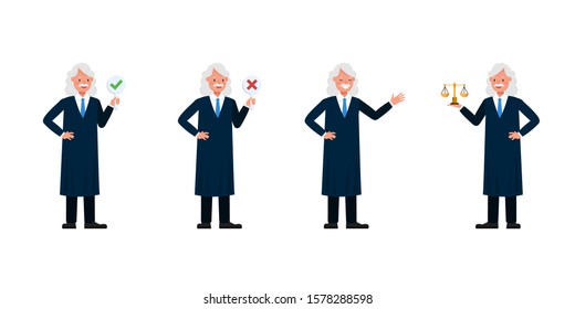 Judge Man character vector design. Presentation in various action.