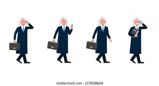 Judge Man character vector design. Presentation in various action.