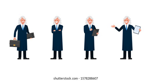 Judge Man character vector design. Presentation in various action.