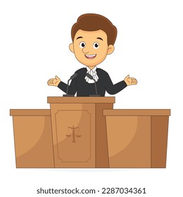 Judge man court worker in judicial robe holding book and hammer low justice