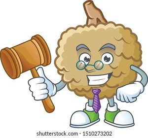 Judge marolo fruit cartoon character mascot style.