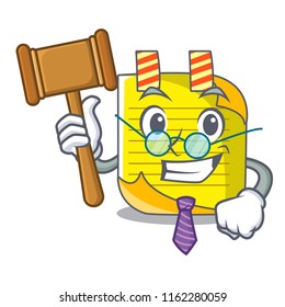 Judge mascot note paper with bookmark