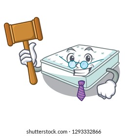 Judge mattress in cartoon on the shape