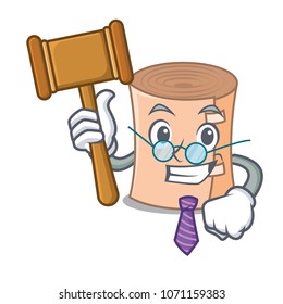 Judge medical gauze mascot cartoon vector illustration