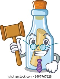 Judge message in bottle with shape mascot