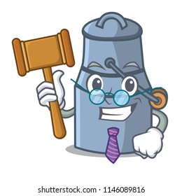 Judge milk can mascot cartoon