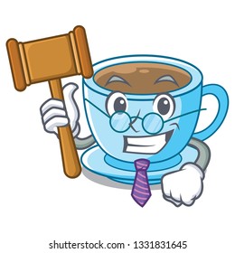 Judge milk tea isolated with the mascot