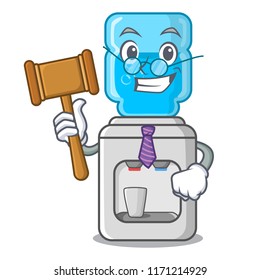 Judge modern water cooler isolated on mascot