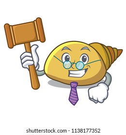 Judge mollusk shell mascot cartoon