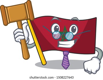 Judge morocco flag sticks to mascot wall