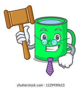 Judge mug mascot cartoon style