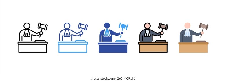Conjunto de iconos de estilo múltiple Judge