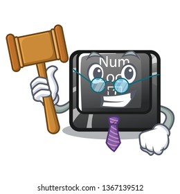 Judge num lock on a keyboard mascot