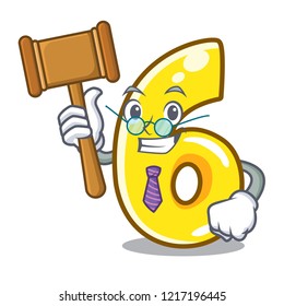 Judge number six isolated on the mascot