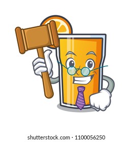 Judge orange juice mascot cartoon