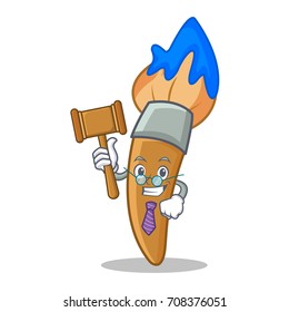 Judge paint brush character cartoon