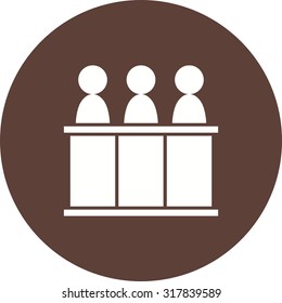 Judge, panel, court icon vector image.Can also be used for law and order. Suitable for mobile apps, web apps and print media.