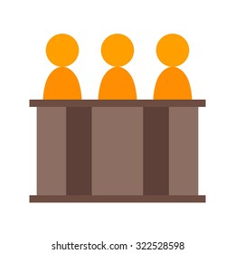 Judge, Panel, Court Icon Vector Image.Can Also Be Used For Law And Order. Suitable For Mobile Apps, Web Apps And Print Media.