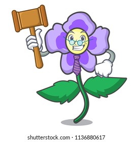 Judge pansy flower mascot cartoon