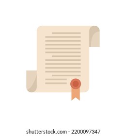 Judge papyrus icon. Flat illustration of judge papyrus vector icon isolated on white background