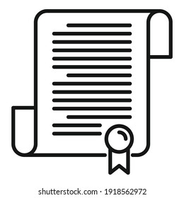 Judge papyrus icon. Outline judge papyrus vector icon for web design isolated on white background