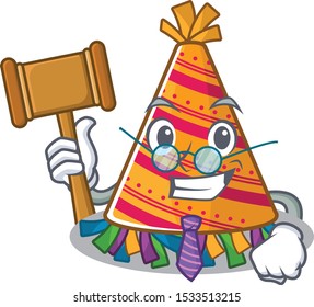 Judge party hat in a above mascot