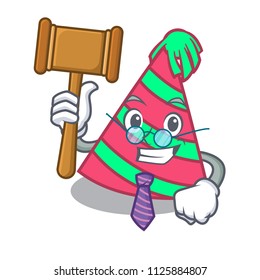Judge party hat mascot cartoon