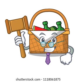 Judge picnic basket mascot cartoon