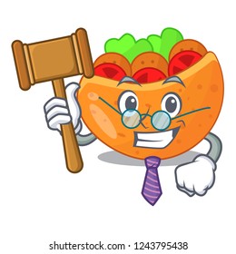 Judge Pita bread filled with vegetable mascot